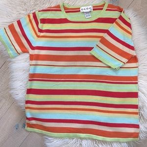 ELCC Silk/Cotton Preppy Striped Top (L)